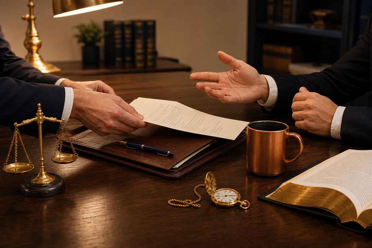 LOSA Law team collaborating over case documents